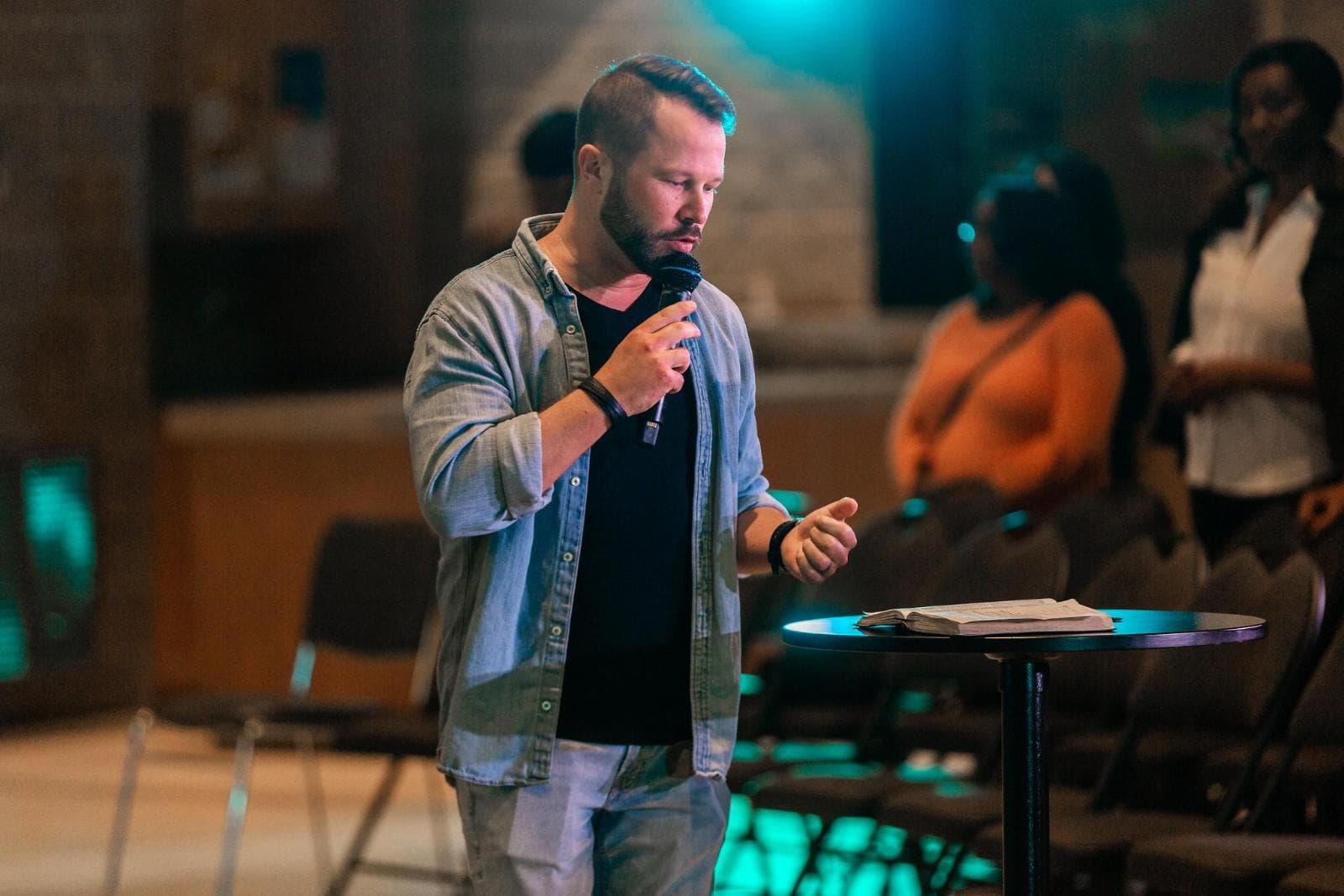 Pastor speaking